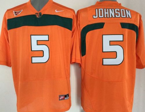 Miami Hurricanes 5 Andre Johnson College Football Jersey Orange