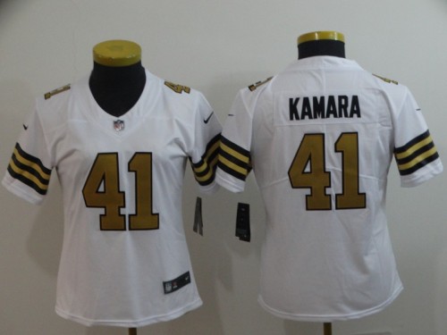 Women New Orleans Saints 41 Alvin Kamara Football Jersey Legend White