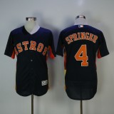 Houston Astros 4 George Springer FlexBase Baseball Jersey Navy Blue