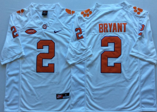 Clemson Tigers 2 Kelly Bryant College Football Jersey White