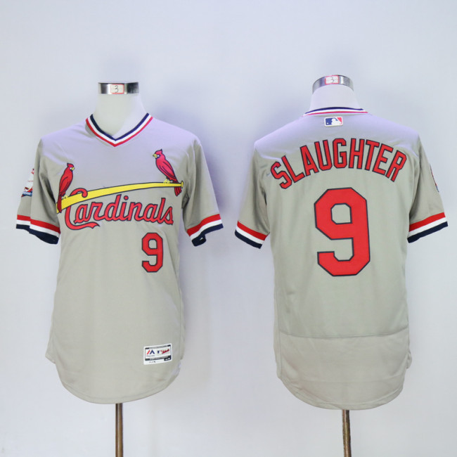 St.Louis Cardinals 9 Enos Slaughter Flexbase Baseball Jersey Gray