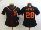 Women Nike San Francisco Giants 28 Buster Posey Baseball Jersey Black