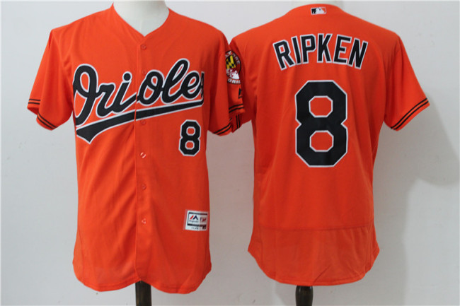 Baltimore Orioles 8 Cal Ripken Flexbase Baseball Jersey Orange