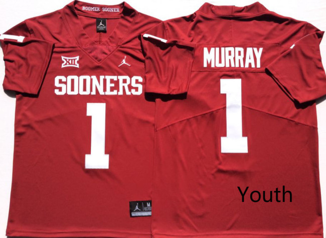 Youth Oklahoma Sooners Jordan 1 Kyler Murray College Football Limited Jersey Red