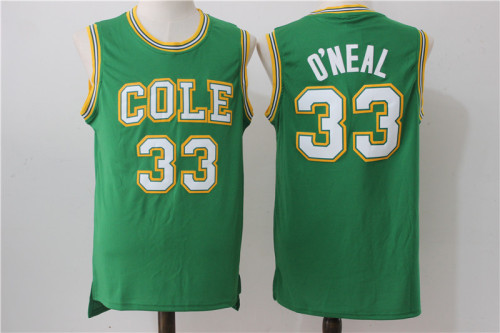 High school 33 Shaquille O'Neal College Basketball Jersey Green