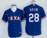 Nike Texas Rangers 28 Jonah Heim Baseball Jersey Blue