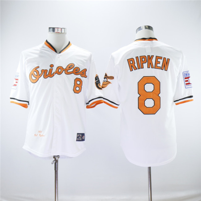 Baltimore Orioles 8 Cal Ripken Baseball Jersey White Retro 1