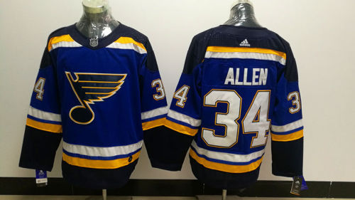 Adidas Classic St. Louis Blues 34 Jake Allen Clark Ice Hockey Jersey Blue