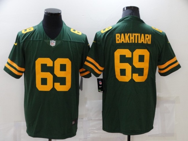 Green Bay Packers 69 David Bakhtiar Football Jersey Legendary Green