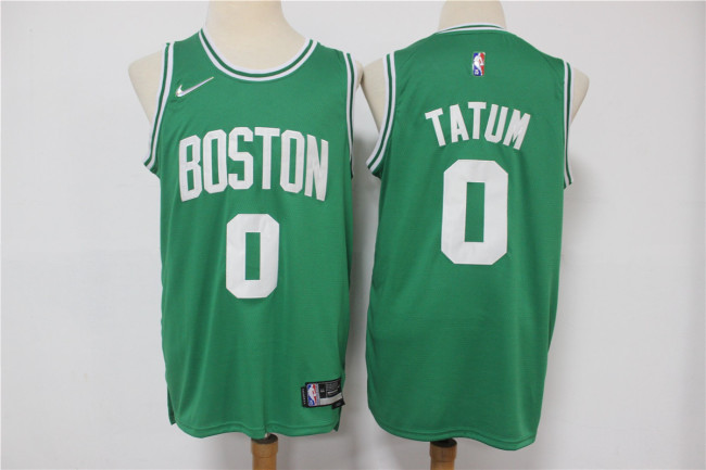 Nike Boston Celtics 0 Jayson Tatum Basketball Jersey Green 75th Anniversary Edition