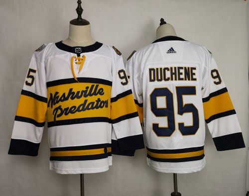 Adidas Classic Nashville Predators 95 Matt Duchene Ice Hockey Jersey White