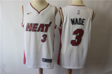 Nike Miami Heat 3 Dwyane Wade Basketball Jersey White Fans City Edition