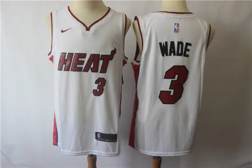 Nike Miami Heat 3 Dwyane Wade Basketball Jersey White Fans City Edition