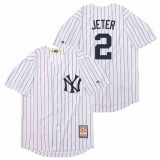 New York Yankees 2 Derek Jeter Baseball Jersey White Retro
