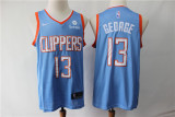 Nike L.A. Clippers 13 Paul George Basketball Jersey Light Blue City Edition