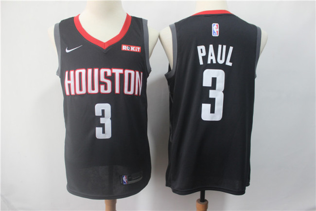 Nike Houston Rockets 3 Chris Paul Basketball Jersey Black Fan Sponsor