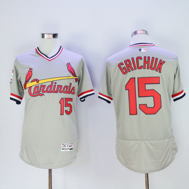 St.Louis Cardinals 15 Randal Grichuk Flexbase Baseball Jersey Gray