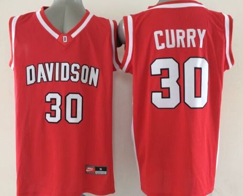 Davidson Wildcat 30 Stephen Curry College Basketball Jersey Red