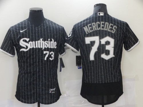 Nike Chicago White Sox 73 Yermin Mercedes Flexbase Baseball Jersey Black city