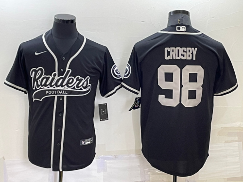 Oakland Raiders 98 Sidney Crosby Baseball Jersey Black