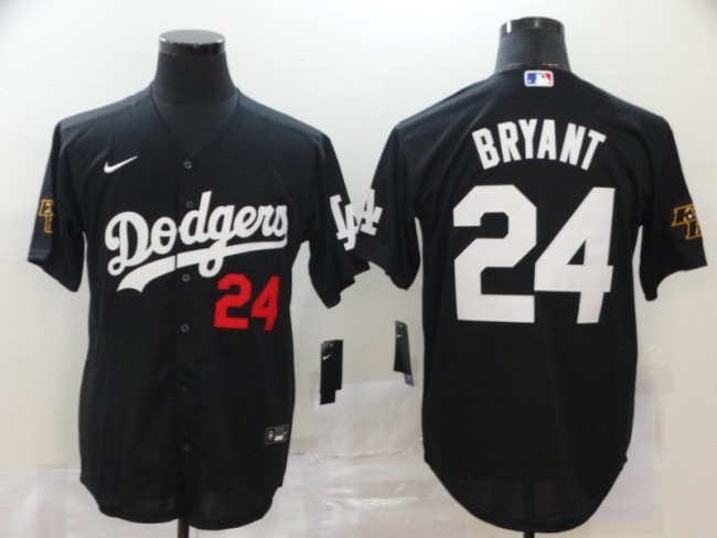 Nike Los Angeles Dodgers 24 Kobe Bryant  Baseball Jersey Black Fan