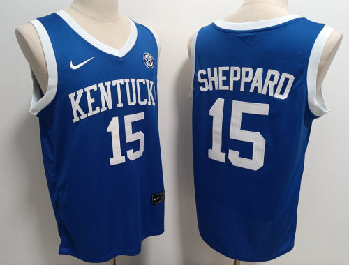 Kentucky Wildcats 15 Reed Sheppard College Basketball Jersey Blue