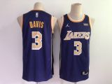 Jordan Los Angeles Lakers 3 Anthony Davis Basketball Jersey Purple