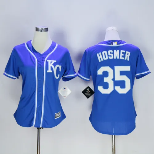 Women Kansas City Royals 35 Eric Hosmer Baseball Jersey blue