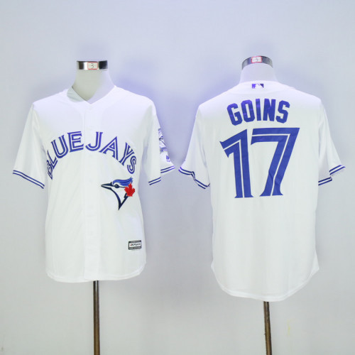 Toronto Blue Jays 17 Ryan Goins Baseball Jersey White Fan version