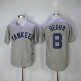 New York Yankees 8 Yogi Berra Baseball Jersey Beige Retro