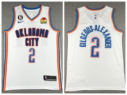 Nike Oklahoma City Thunde 2 Shai Gilgeous-Alexander Basketball Jersey White