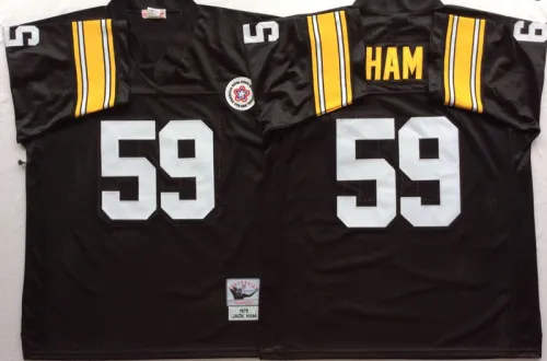 Pittsburgh Steelers 59 Jack Ham Football Jersey Black Retro