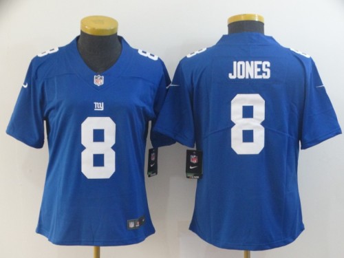 Women New York Giants 8 Daniel Jones Football Jersey Legend Blue