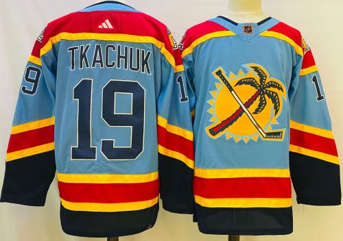 Adidas Florida Panthers 19 Matthew Tkachuk Ice Hockey Jersey Light blue