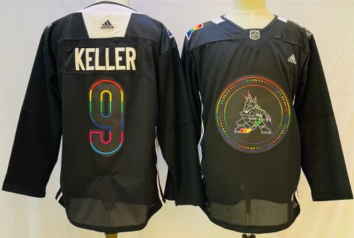 Adidas Arizona Coyotes 9 Clayton Keller Ice Hockey Jersey Black