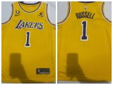 Nike Los Angeles Lakers 1 D'Angelo Russell Basketball Jersey Yellow