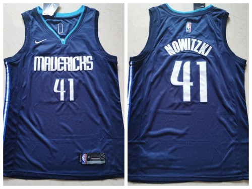 Nike Dallas Mavericks 41 Dirk Nowitzki Basketball Jersey Navy Blue Fan