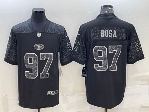 San Francisco 49ers 97 Nick Bosa Football Jersey Black Reflector
