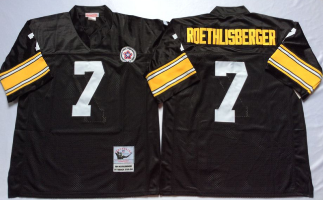 Pittsburgh Steelers 7 Ben Roethlisberger Football Jersey Black Retro