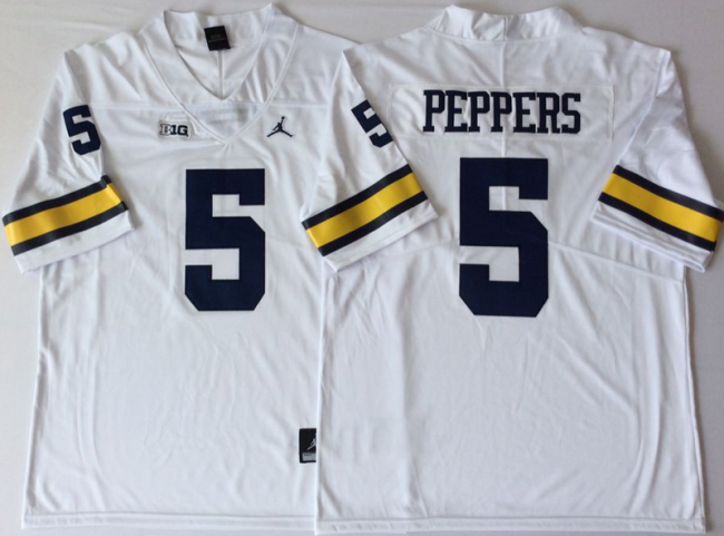 Jordan Brand Michigan Wolverines 5 Jabrill Peppers Limited College Football Jersey White