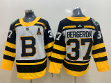 Adidas Classic Boston Bruins 37 Patrice Bergeron Ice Hockey Jersey White