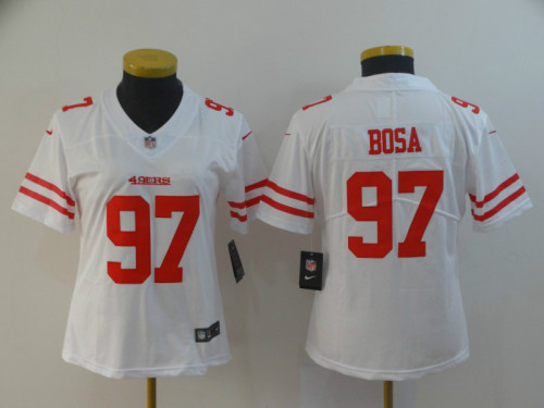 Women San Francisco 49ers 97 Nick Bosa Football Jersey Legend White