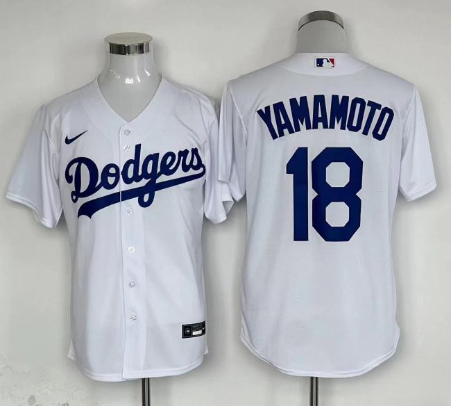 Nike Los Angeles Dodgers 18 Yoshinobu Yamamoto Baseball Jersey White