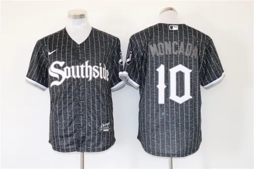Nike Chicago White Sox 10 Yoan Moncada Baseball Jersey Black city