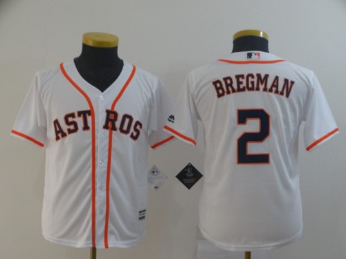 Youth Houston Astros 2 Alex Bregman Baseball Jersey White