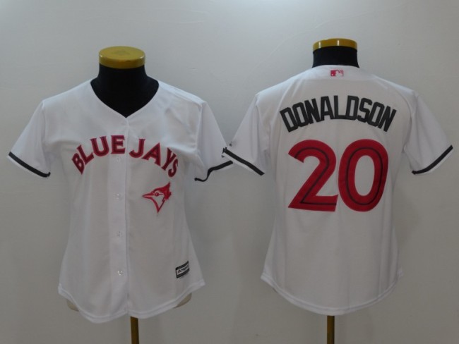 New Women Toronto Blue Jays 20 Josh Donaldson Baseball Jersey White