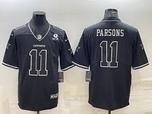 Dallas Cowboys 11 Micah Parsons Football Jersey Black shadow