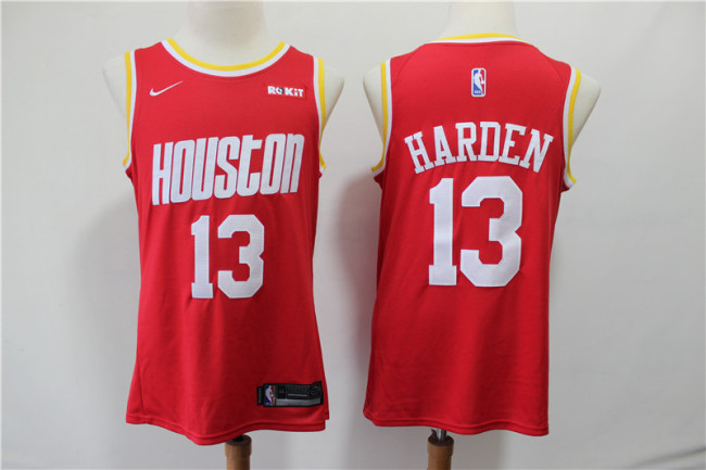Nike Houston Rockets 13 James Harden Basketball Jersey Red City Edition