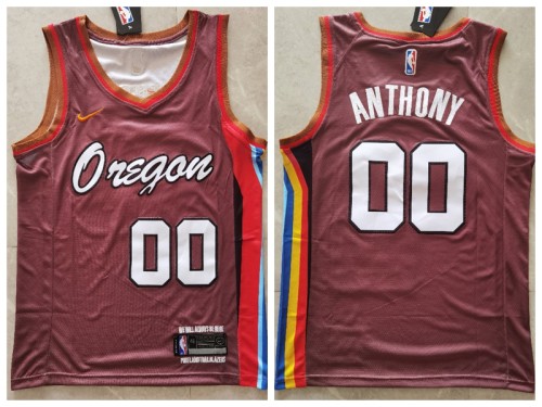 Nike Portland Trail Blaze 00 Carmelo Anthony Basketball Jersey Brown City