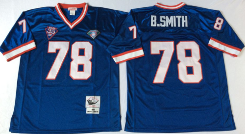 Buffalo Bills 78 Bruce Smith Footnall Jersey Blue Retro